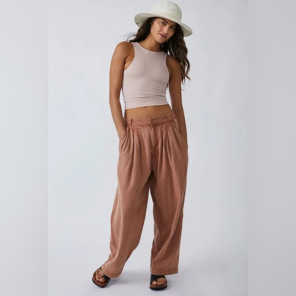 Free People Lotta Love Linen Trousers - Picture 1 of 4